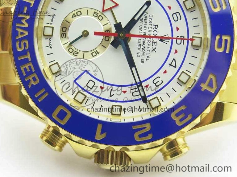 0228 YachtMaster II 116688 YG JF 1:1 Best Edition White Dial Blue Ceramic Bezel On YG Bracelet A Cozy 3577